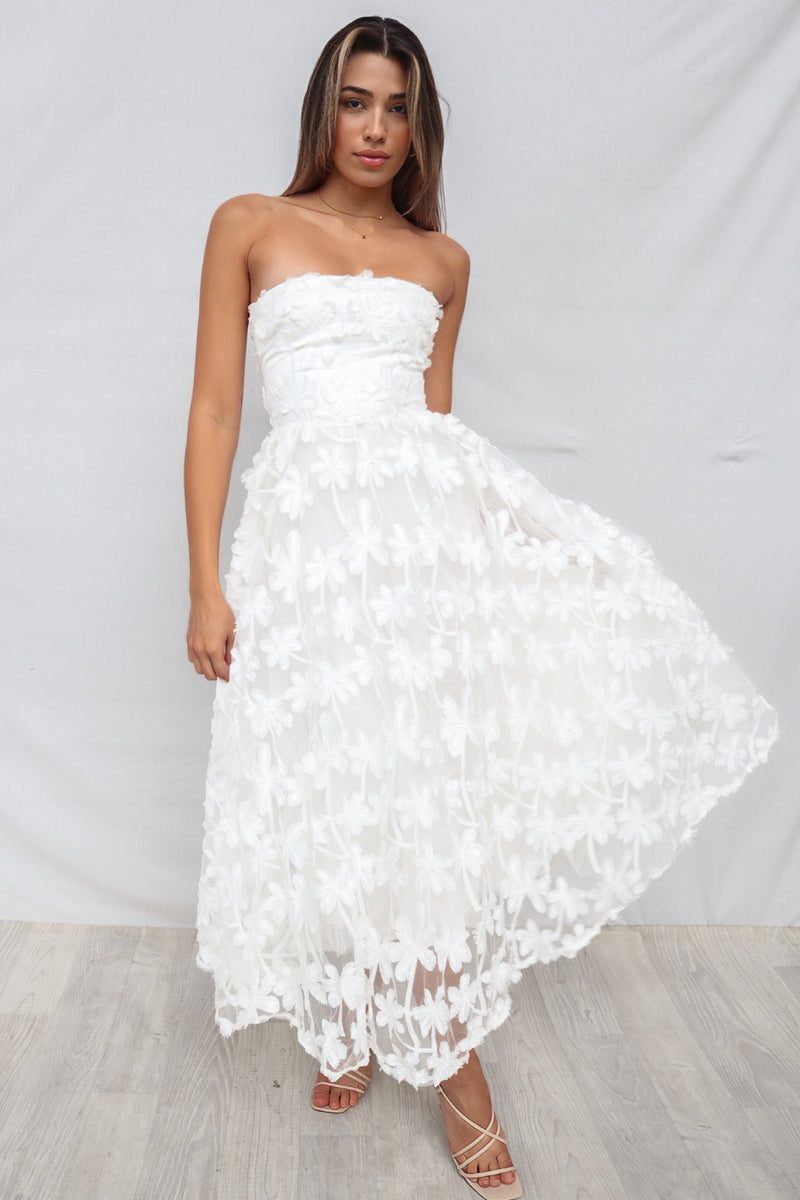 Tulle midi hotsell dress in white