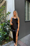 Kiki Satin Formal Dress - Black