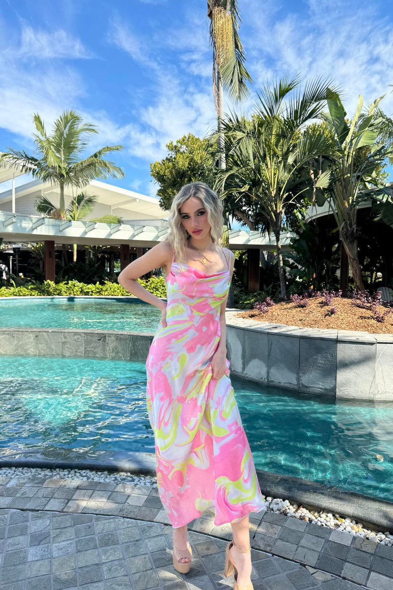 Haru Maxi Dress - Pink Multi