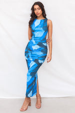 Chicago Midi Dress - Blue Multi