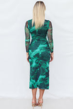 Comet Maxi Dress - Green Print