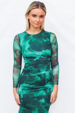 Comet Maxi Dress - Green Print