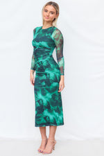 Comet Maxi Dress - Green Print