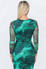 Comet Maxi Dress - Green Print