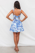 Darya Mini Dress - Blue Floral