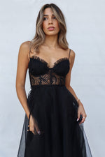 Cindy Tulle Midi - Cute Chic Corset Cups Tulle Formal Black Dress – Runway  Goddess