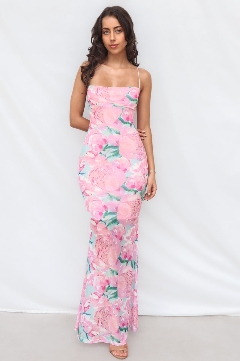 Ellis Maxi Dress - Pink Floral