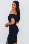 Femme Fatale Dress - Navy