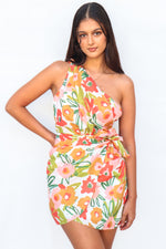 Jodie Mini Dress - Orange/Multi Print