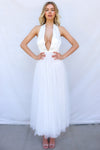 Jovanni Tulle Midi - White