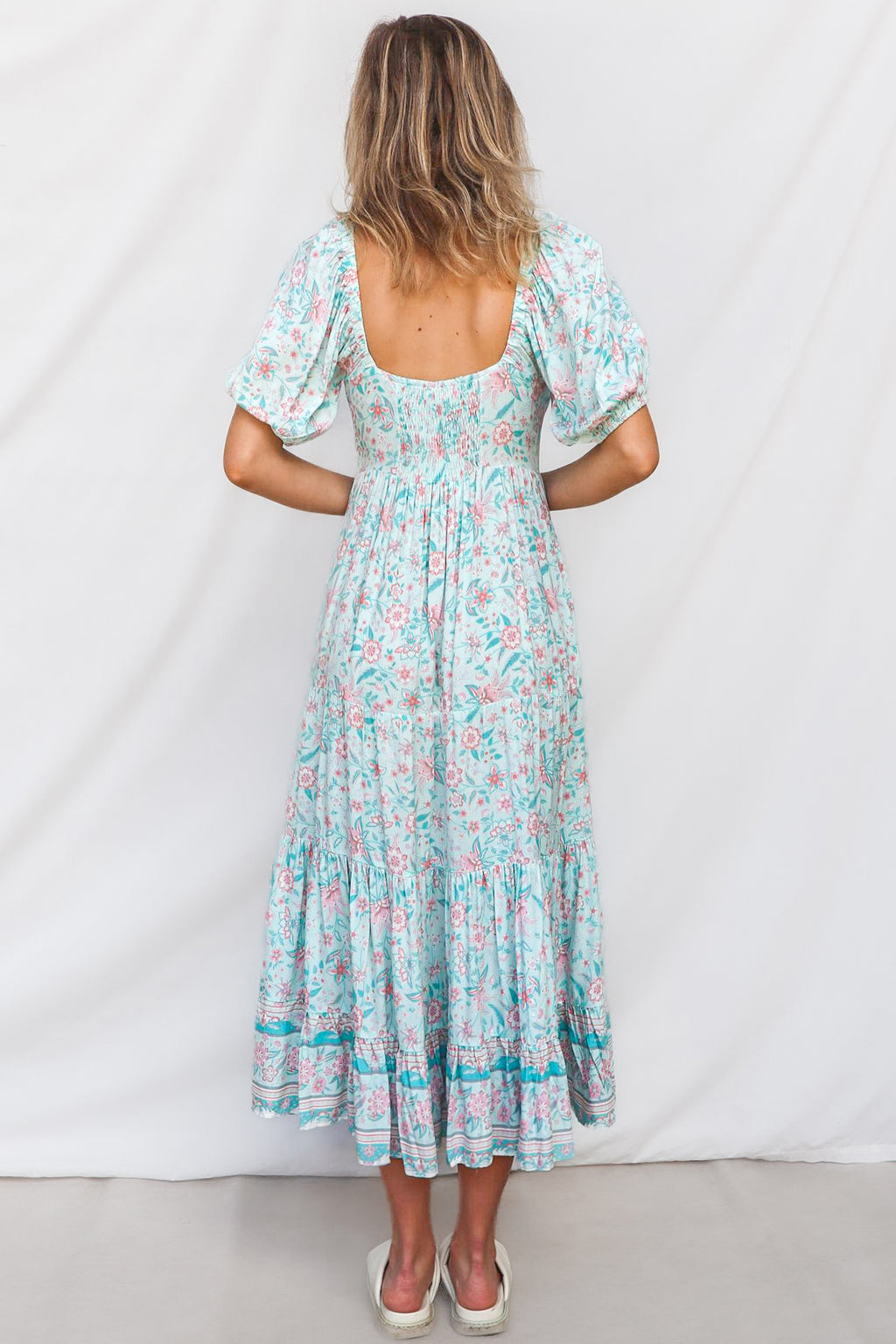 Kace Midi Dress - Blue Floral