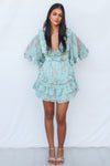 Lola Mini Dress - Teal Floral