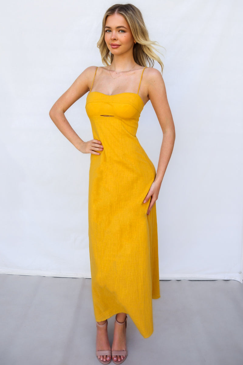 Mona Midi Dress - Yellow