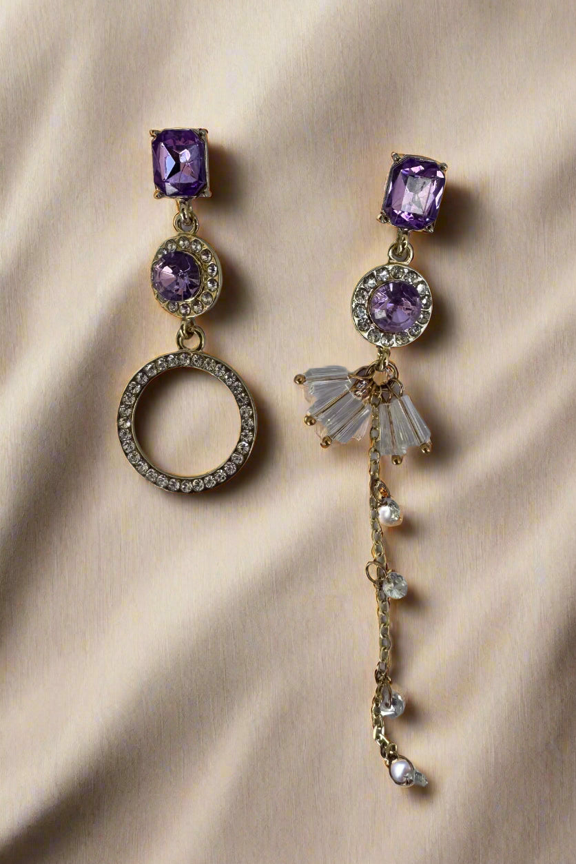 Xanthe Earrings - Purple/Gold