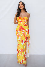 Teoni Maxi Dress - Yellow Print