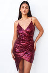 Wildheart Sequin Dress - Wine Red