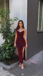 Marzia Maxi Dress - Wine Shimmer